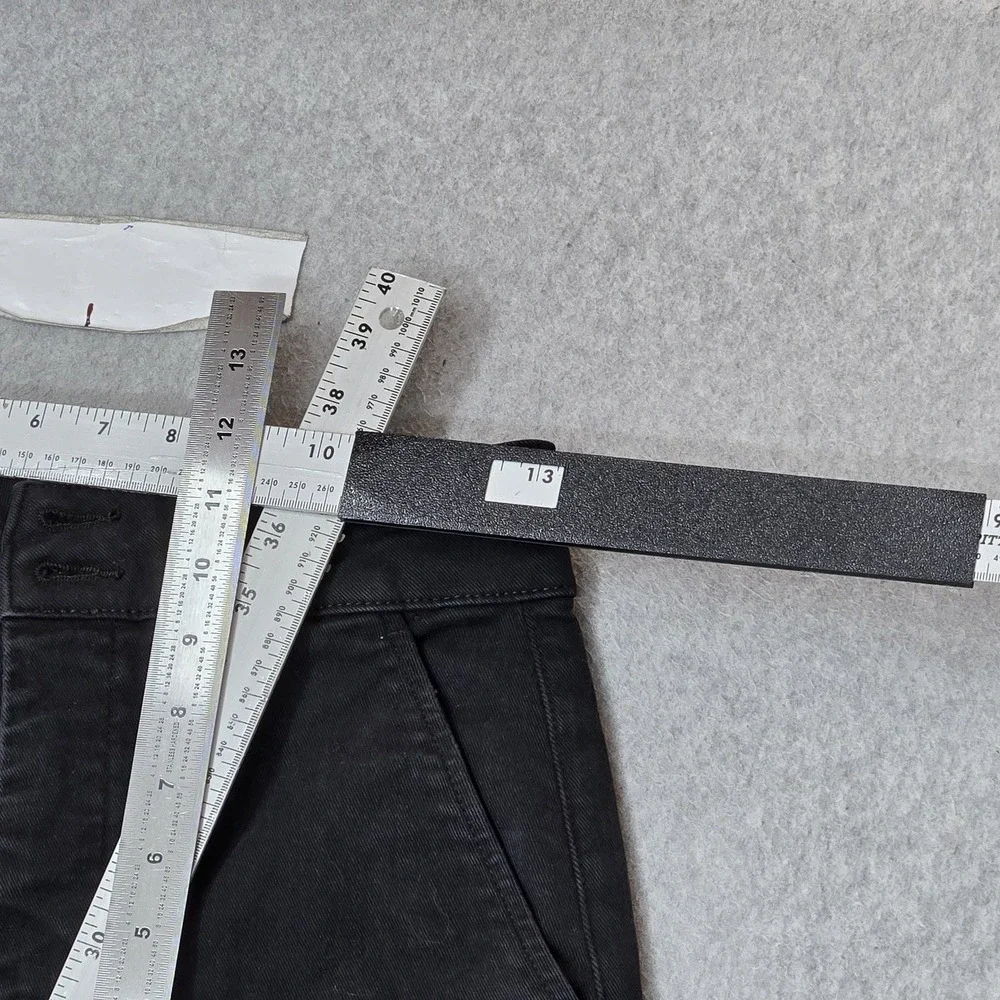 Everlane Women Pants 2 Black Twill Organic Cotton Taper Ankle 25